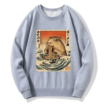 Tokyo-Tiger Hamster Eating Ramen Classic Sweatshirt