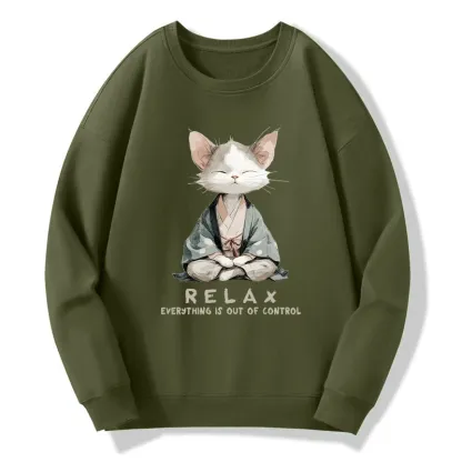 Tokyo-Tiger Zen Cat Relaxation，Everything's Out Of Control Classic Sweatshirt