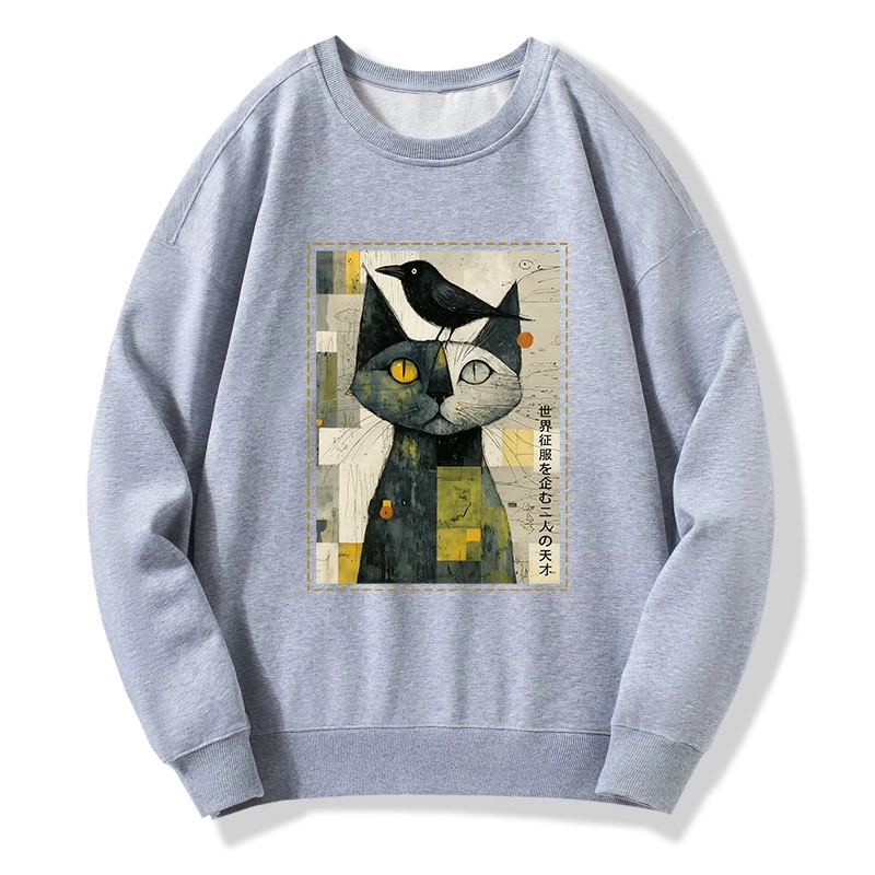 Tokyo-Tiger The Cat And The Crow Are Planning To Rule The World Classic Sweatshirt