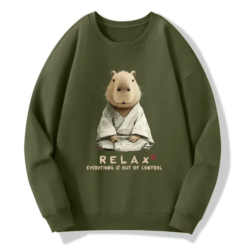 Tokyo-Tiger Zen Capybara：Relax, it's all chaos Classic Sweatshirt