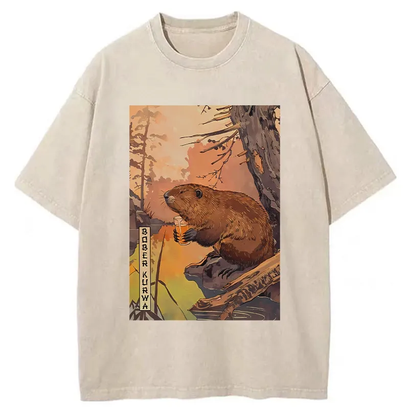 Tokyo-Tiger Beaver By The River Washed T-Shirt