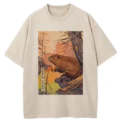 Tokyo-Tiger Beaver By The River Washed T-Shirt