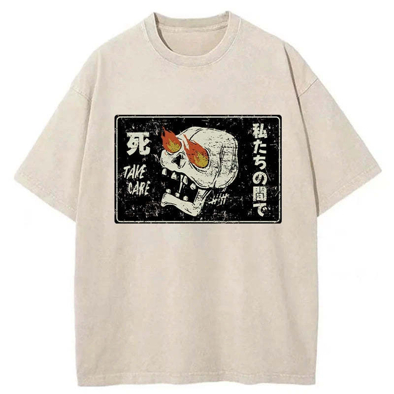 Tokyo-Tiger Take Care Japanese Washed T-Shirt