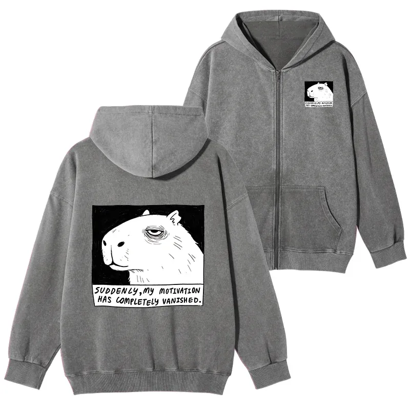 Tokyo-Tiger Power Has Completely Disappeared Washed Zip Hoodie Sale