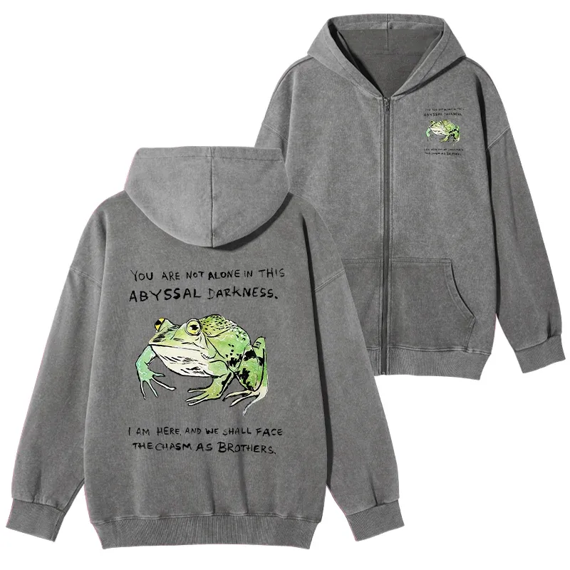 Tokyo-Tiger Support Your Frog Friends Washed Zip Hoodie