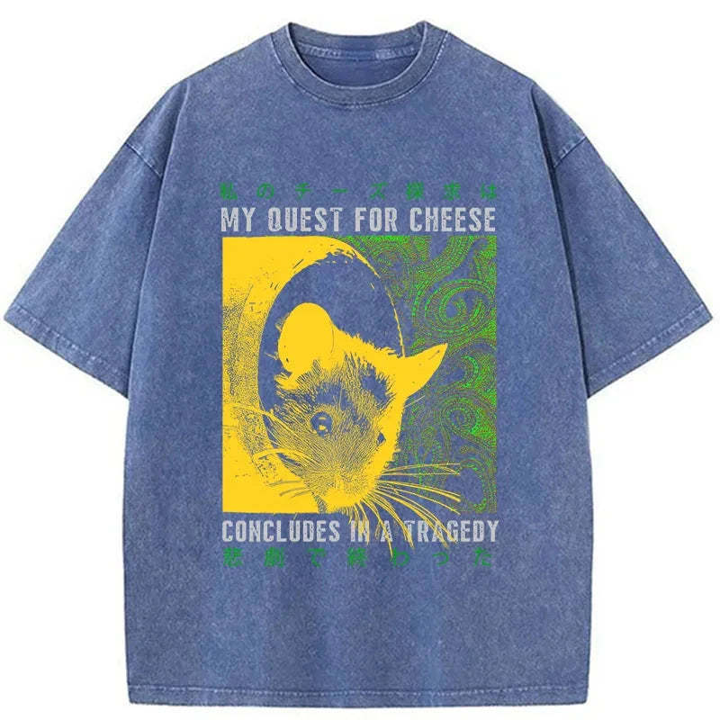 Tokyo-Tiger Mouse Has A Passion For Cheese Washed T-Shirt Sale