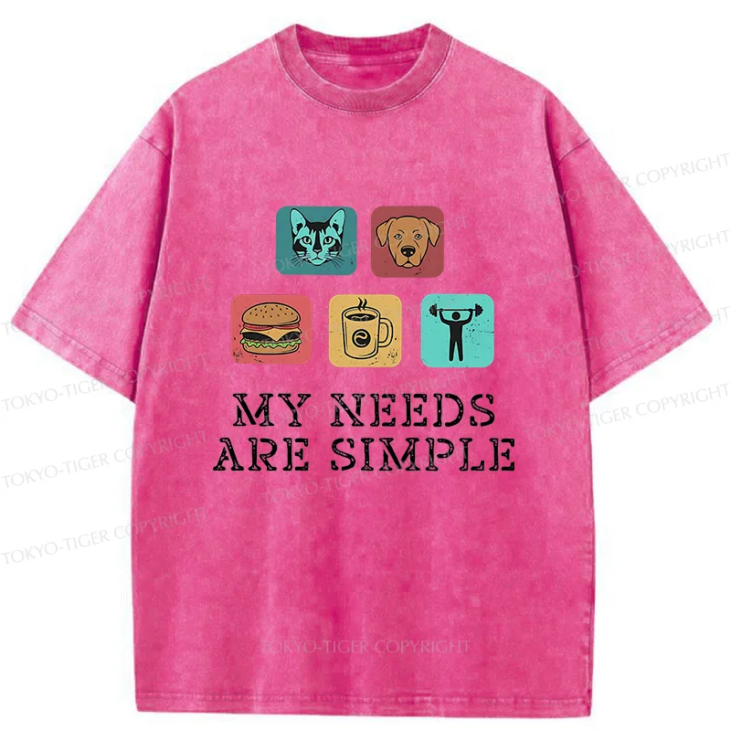Tokyo-Tiger My Needs Are Simple Washed T-Shirt