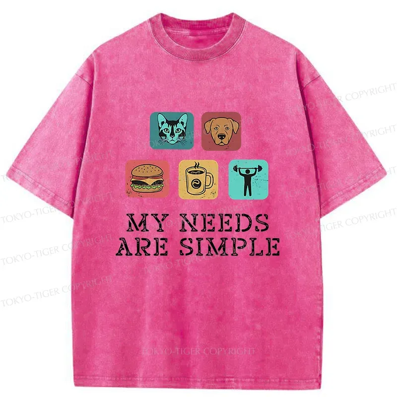 Tokyo-Tiger My Needs Are Simple Washed T-Shirt