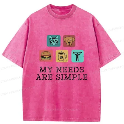Tokyo-Tiger My Needs Are Simple Washed T-Shirt