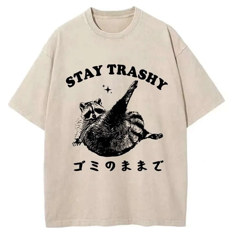 Tokyo-Tiger Raccoon Stay Trashy Washed T-Shirt