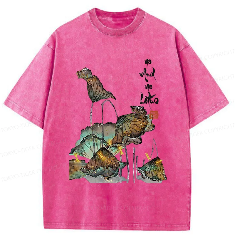 Tokyo-Tiger Zen Sayings No Mud No Lotus Washed T-Shirt