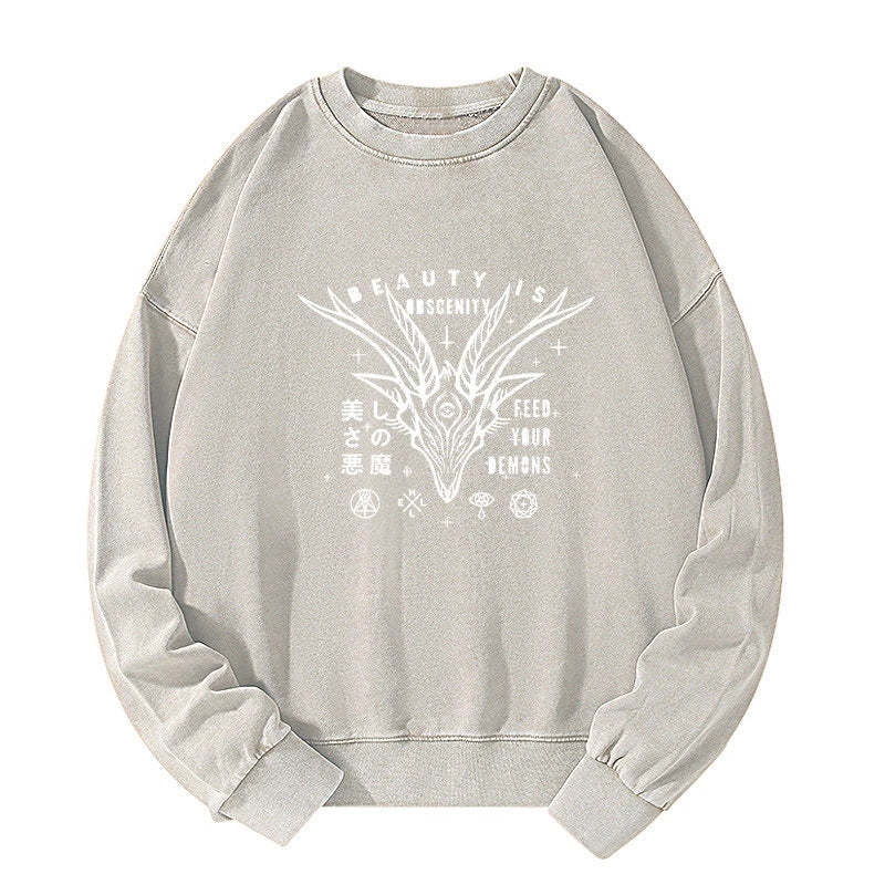 Tokyo-Tiger Beautiful Devil Japanese Washed Sweatshirt