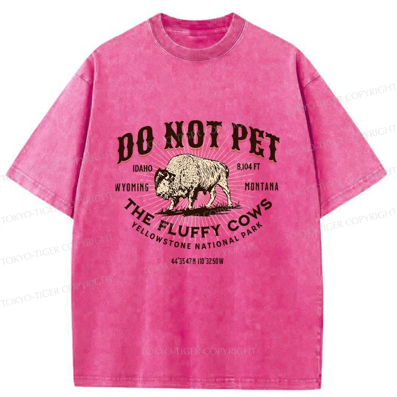 Tokyo-Tiger Fluffy Cows Funny Washed T-Shirt