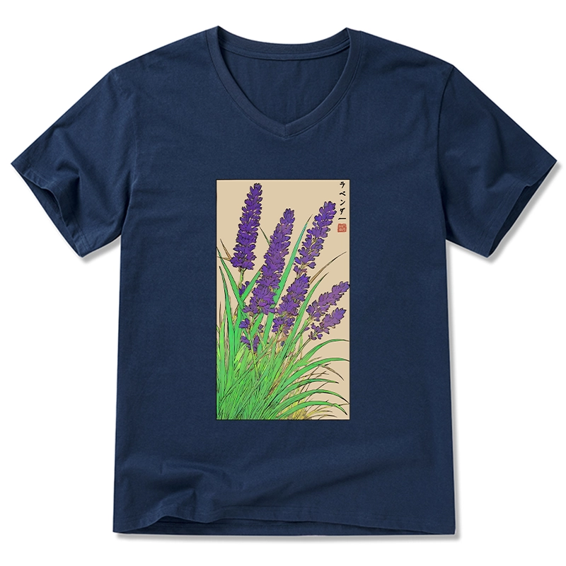 Tokyo-Tiger Japanese Lavender V-Neck Classic T-Shirt