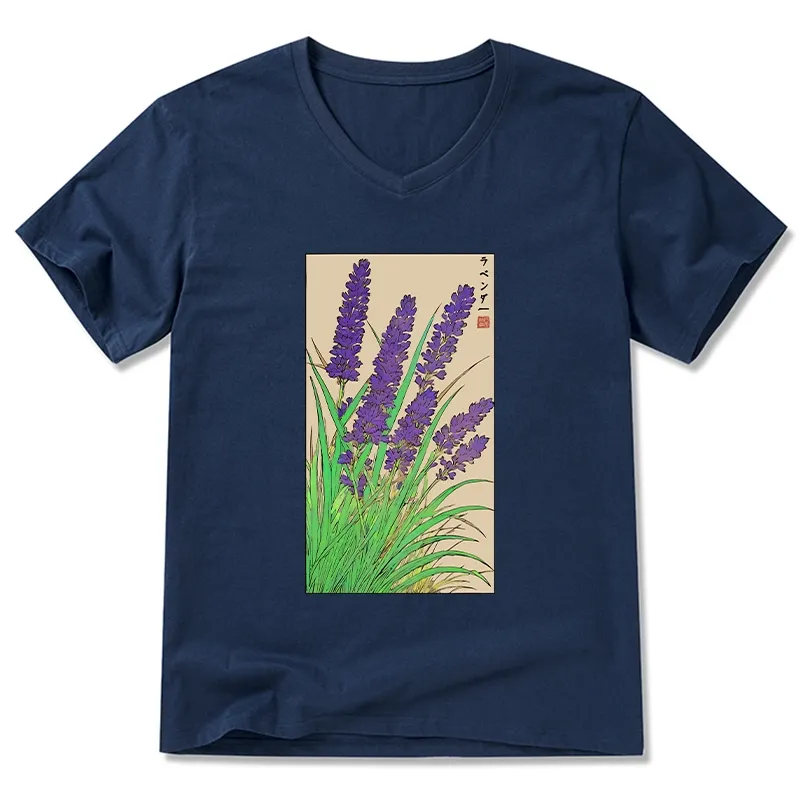 Tokyo-Tiger Japanese Lavender V-Neck Classic T-Shirt