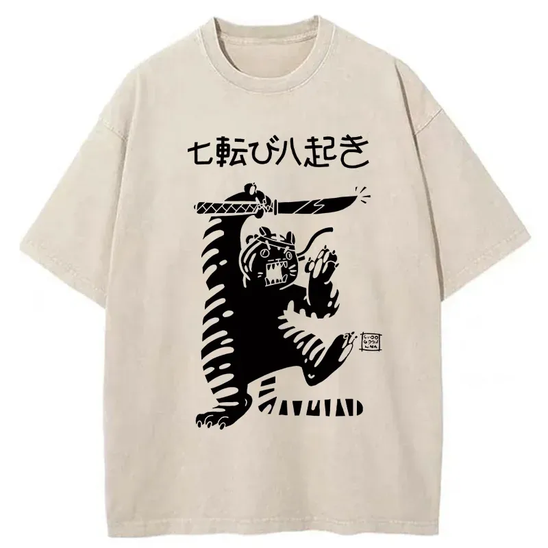 Tokyo-Tiger Tiger Samurai Washed T-Shirt
