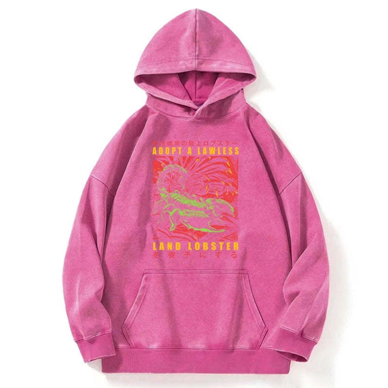 Tokyo-Tiger Adopting A Land Lobster Japanese Washed Hoodie Sale