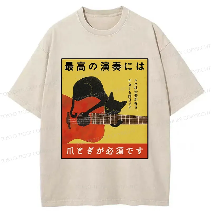 Tokyo-Tiger Cat Need To Sharpen Their Claws Washed T-Shirt