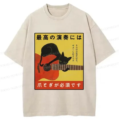 Tokyo-Tiger Cat Need To Sharpen Their Claws Washed T-Shirt