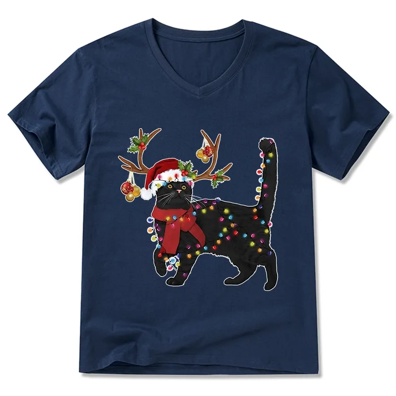 Tokyo-Tiger Christmas Black Cat V-Neck Classic T-Shirt