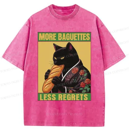 Tokyo-Tiger More Baguettes Less Regrets Washed T-Shirt