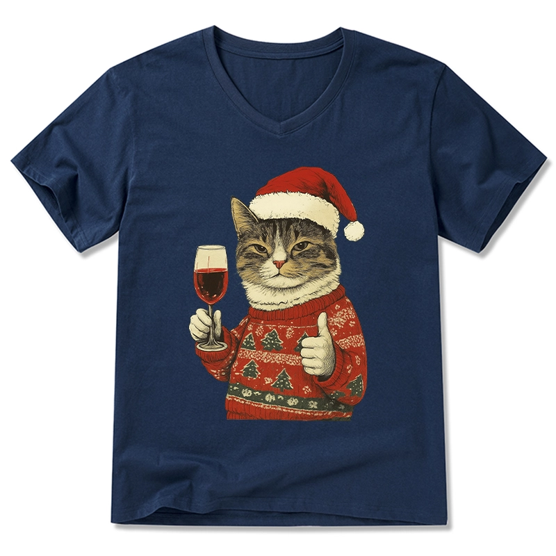 Tokyo-Tiger Christmas Cat Likes V-Neck Classic T-Shirt