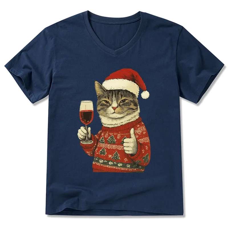 Tokyo-Tiger Christmas Cat Likes V-Neck Classic T-Shirt