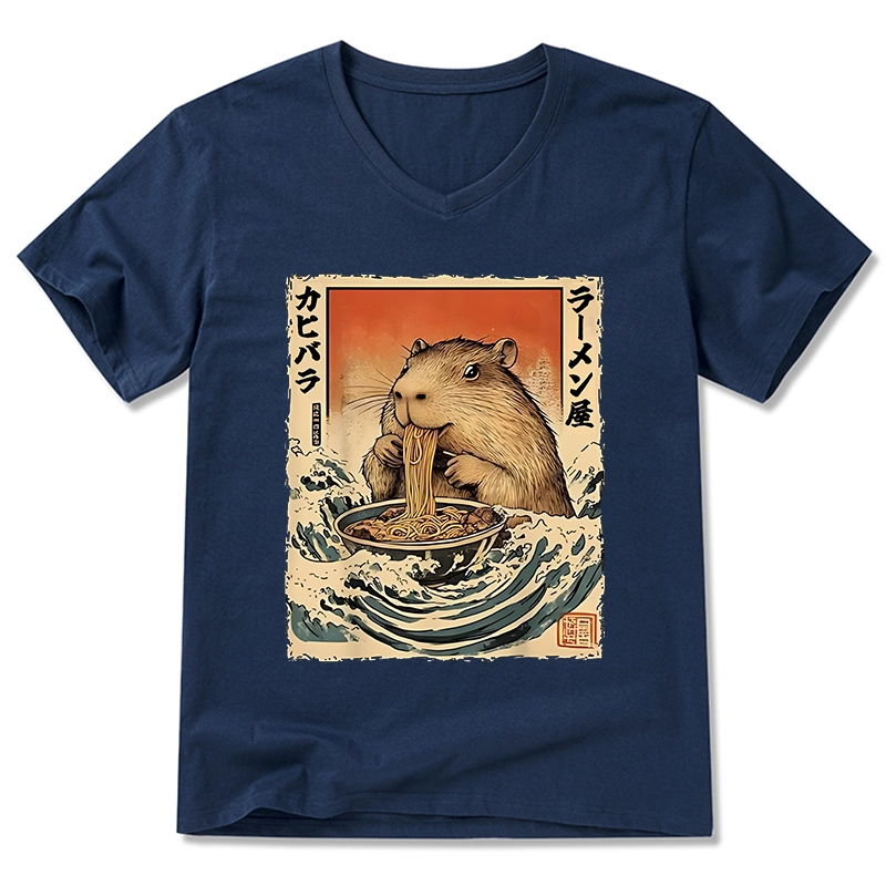 Tokyo-Tiger Hamster Eating Ramen V-Neck Classic T-Shirt