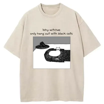 Tokyo-Tiger Terrifying White Cat Fur Funny Washed T-Shirt