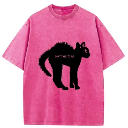 Tokyo-Tiger Frightened Cat Washed T-Shirt