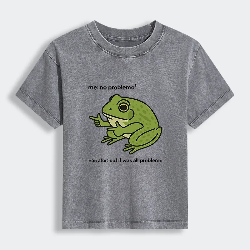 Tokyo-Tiger Stupid Frog Meme Women's Washed T-shirt