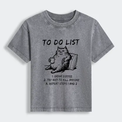 Tokyo-Tiger Cat's To-Do List Women's Washed T-shirt