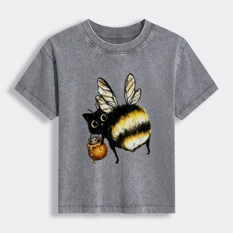 Tokyo-Tiger Cute Catbee Butt Women's Washed T-shirt