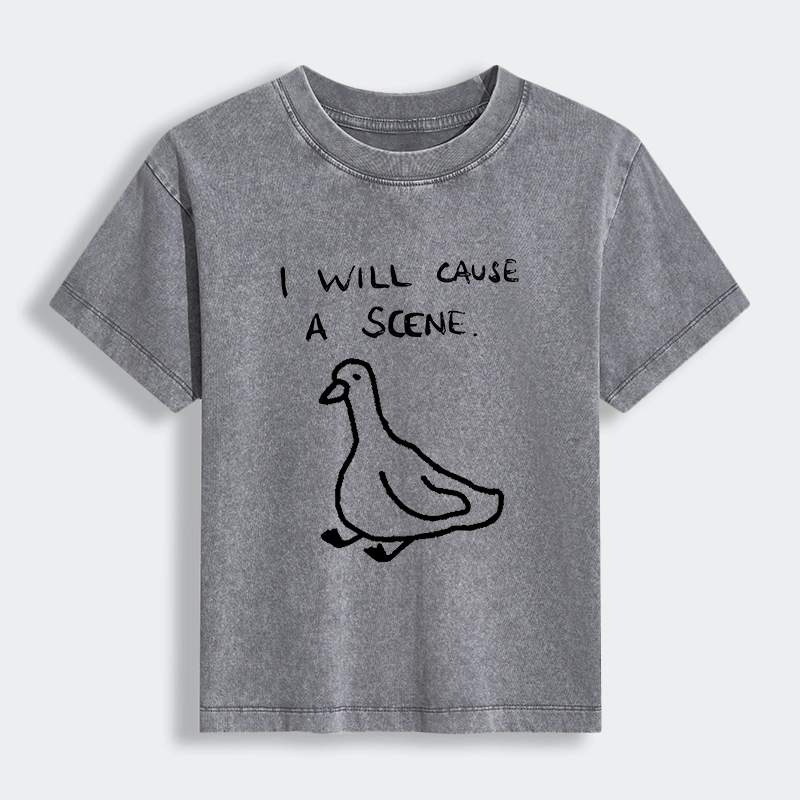 Tokyo-Tiger Stupid Goose Funny Japan Retro Women's Washed T-shirt