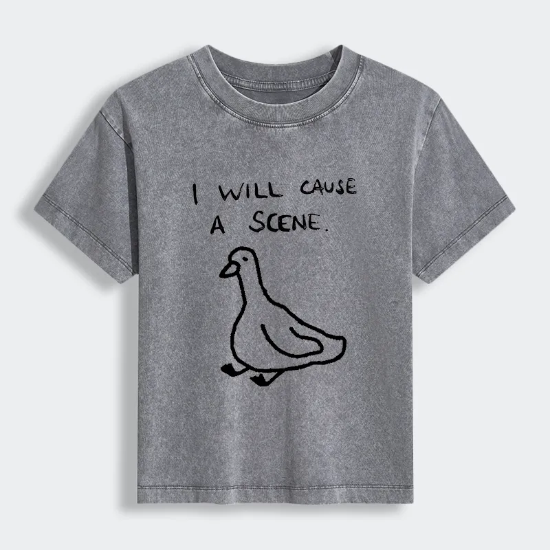 Tokyo-Tiger Stupid Goose Funny Japan Retro Women's Washed T-shirt