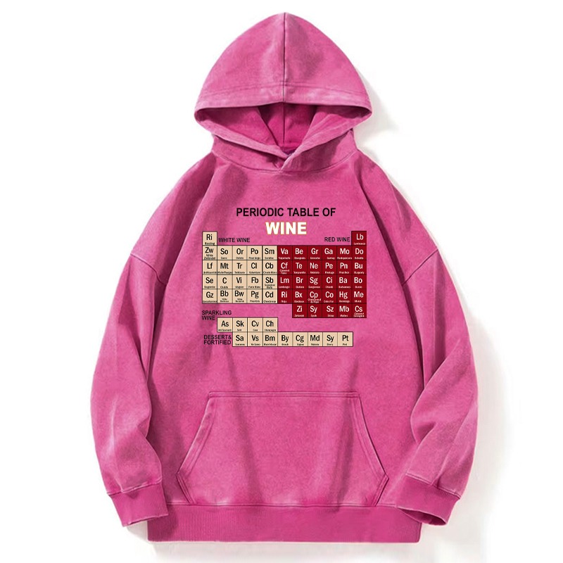 Tokyo-Tiger Table of Elements of Wine Washed Hoodie