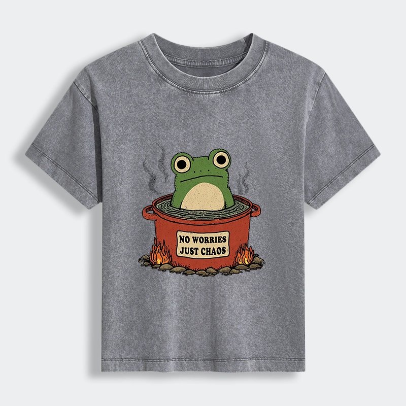 Tokyo-Tiger Frog：No Worries，Just Chaos Women's Washed T-shirt