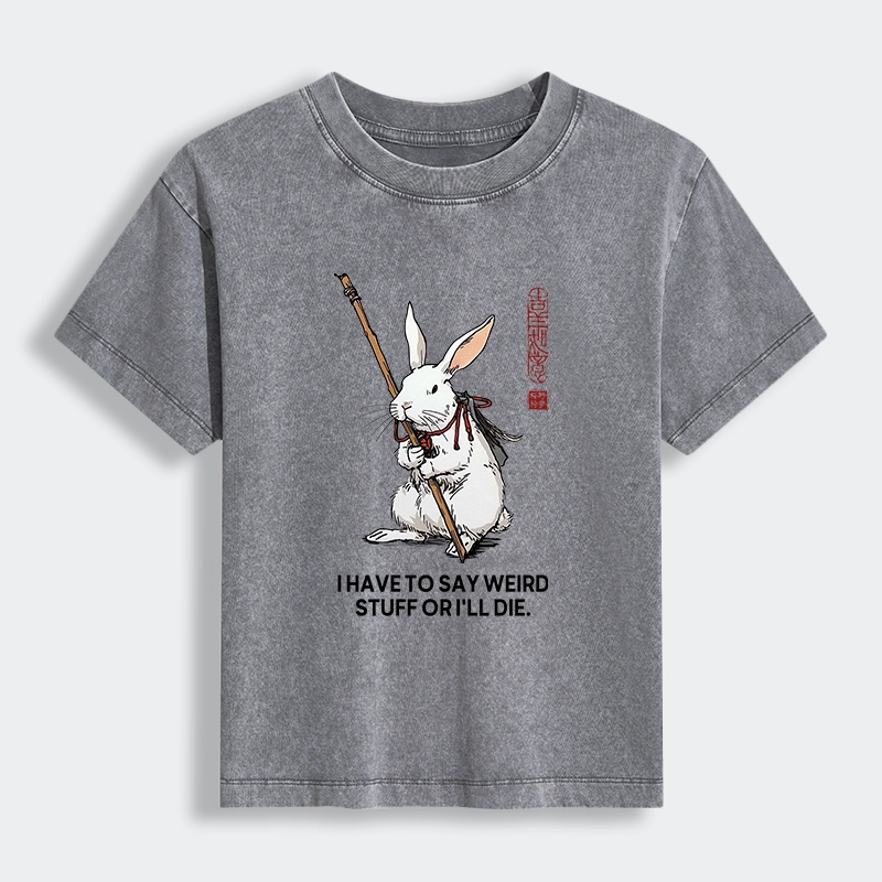 Tokyo-Tiger Rabbit Gotta Say Weird Stuff Or Die Women's Washed T-shirt