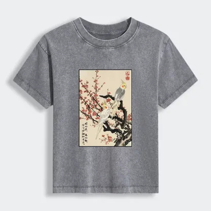 Tokyo-Tiger Whispers of Silent Blossoms Women's Washed T-shirt