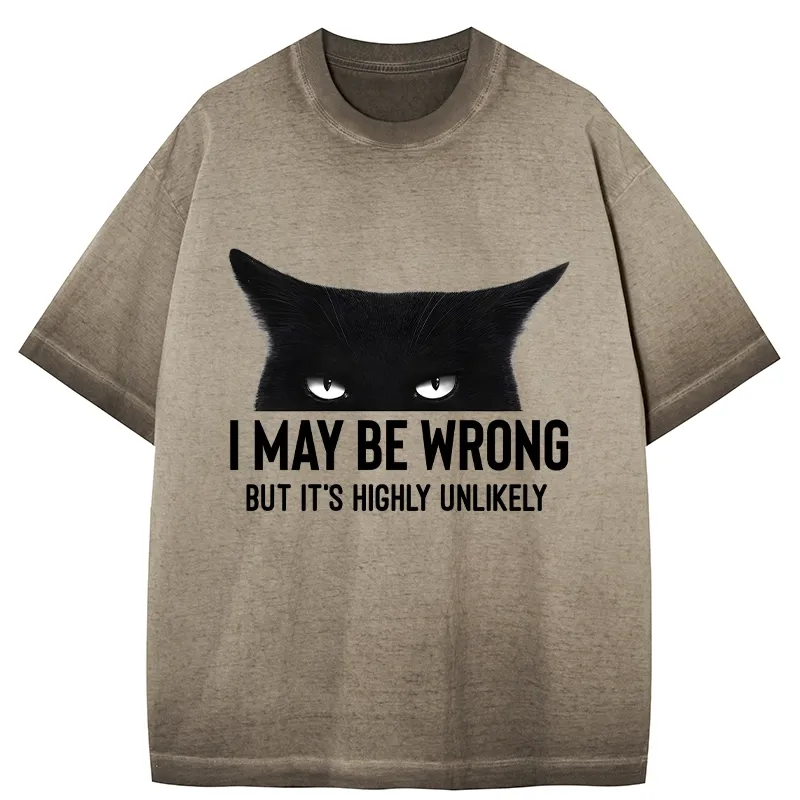 Tokyo-Tiger Cat Can Do No Wrong Gradient Washed T-Shirt