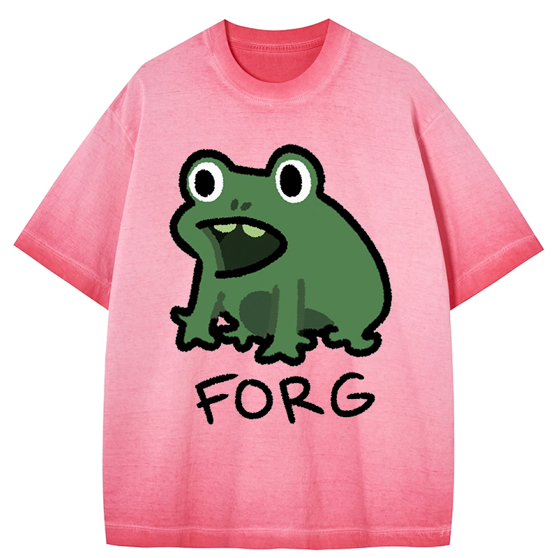 Tokyo-Tiger Funny Forg Japan Gradient Washed T-Shirt