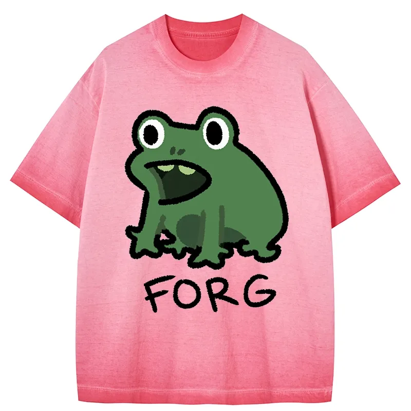 Tokyo-Tiger Funny Forg Japan Gradient Washed T-Shirt