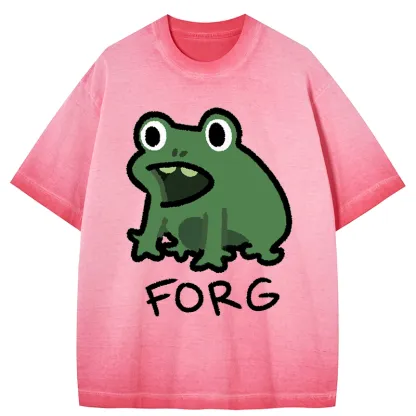 Tokyo-Tiger Funny Forg Japan Gradient Washed T-Shirt