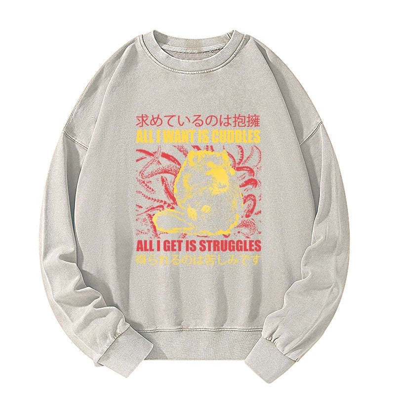 Tokyo-Tiger All I Want Is Cuddles Washed Sweatshirt