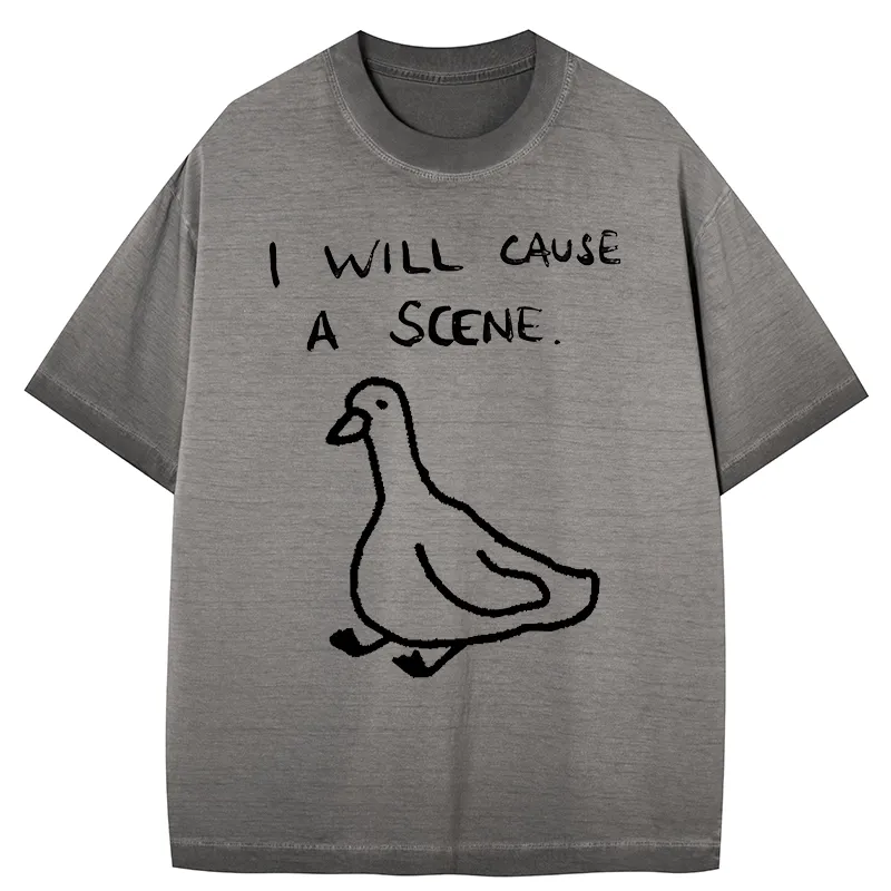 Tokyo-Tiger Stupid Goose Funny Japan Retro Gradient Washed T-Shirt