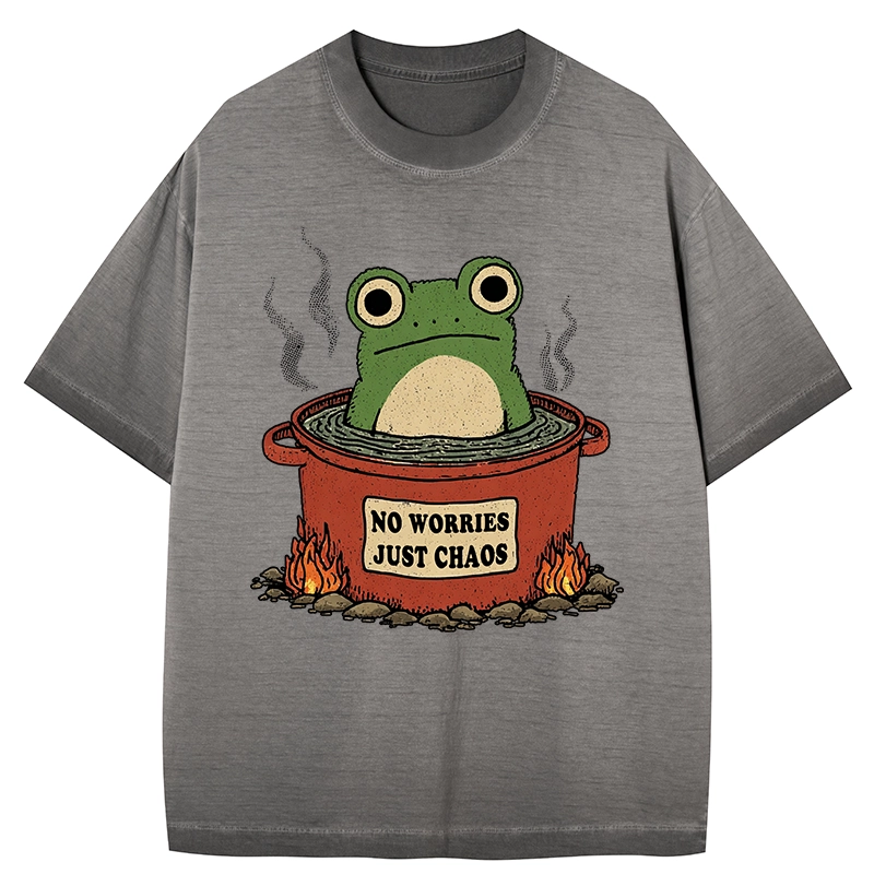 Tokyo-Tiger Frog：No Worries，Just Chaos Gradient Washed T-Shirt
