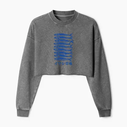 Tokyo-Tiger Sardine Market Washed Crop Sweatshirt
