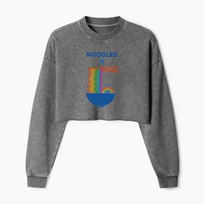 Tokyo-Tiger Rainbow Ramen Washed Crop Sweatshirt