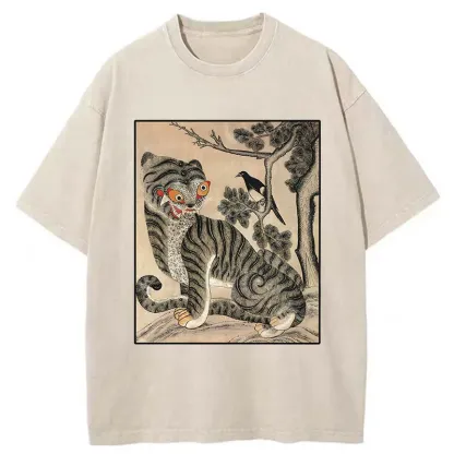 Tokyo-Tiger Tiger And Magpie Washed T-Shirt