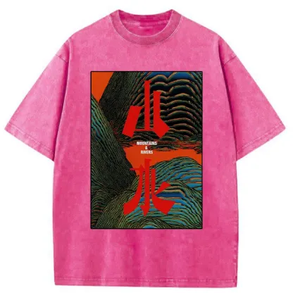 Tokyo-Tiger Mountains And Rivers Washed T-Shirt